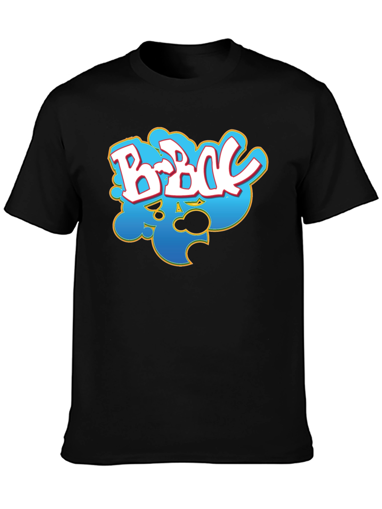 B-B-Q T-Shirt - BBQ Graffiti Style Print Black Tee