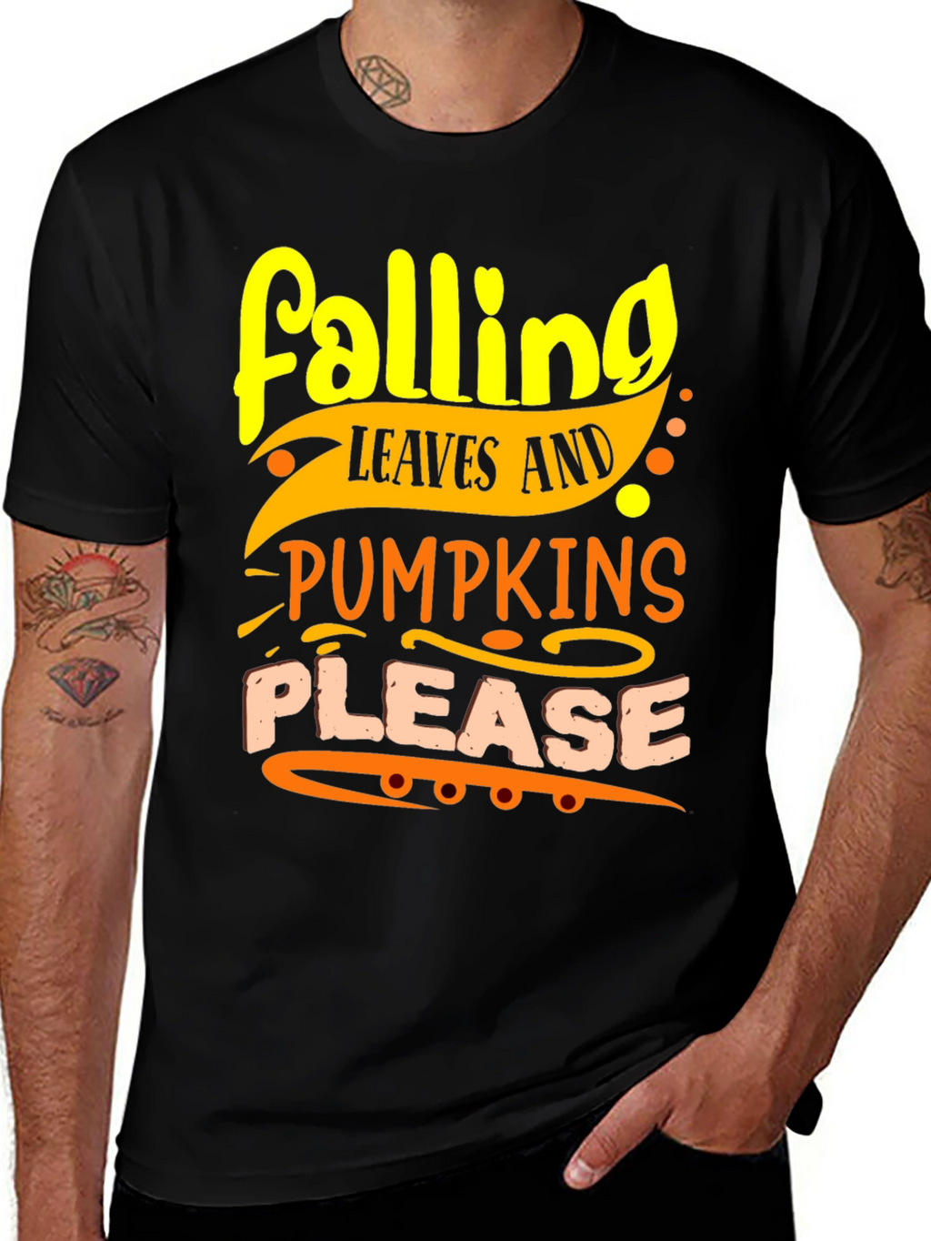 Falling Leaves and Pumpkins Please T-Shirt