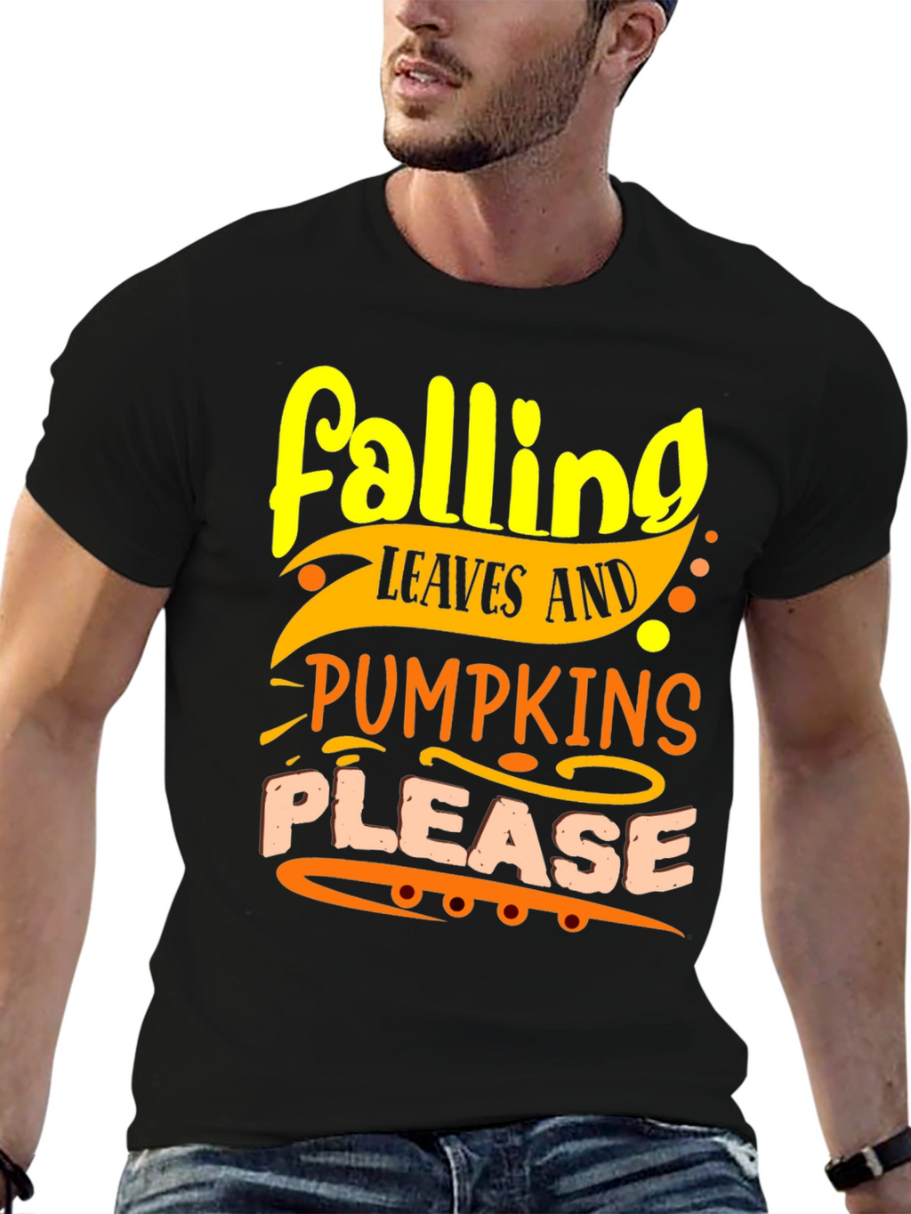 Falling Leaves and Pumpkins Please T-Shirt