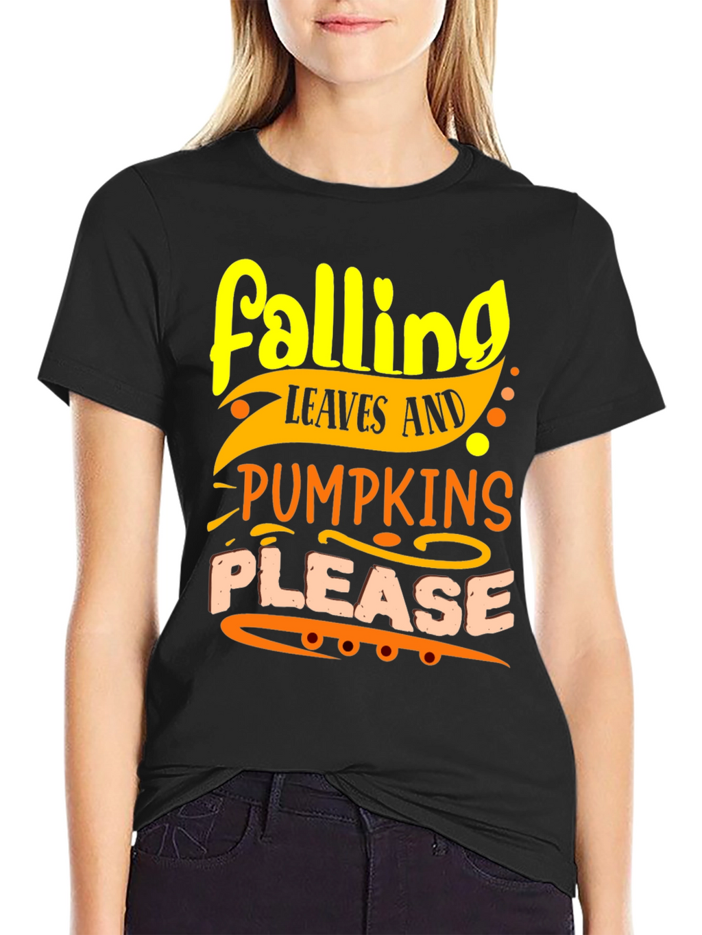 Falling Leaves and Pumpkins Please T-Shirt