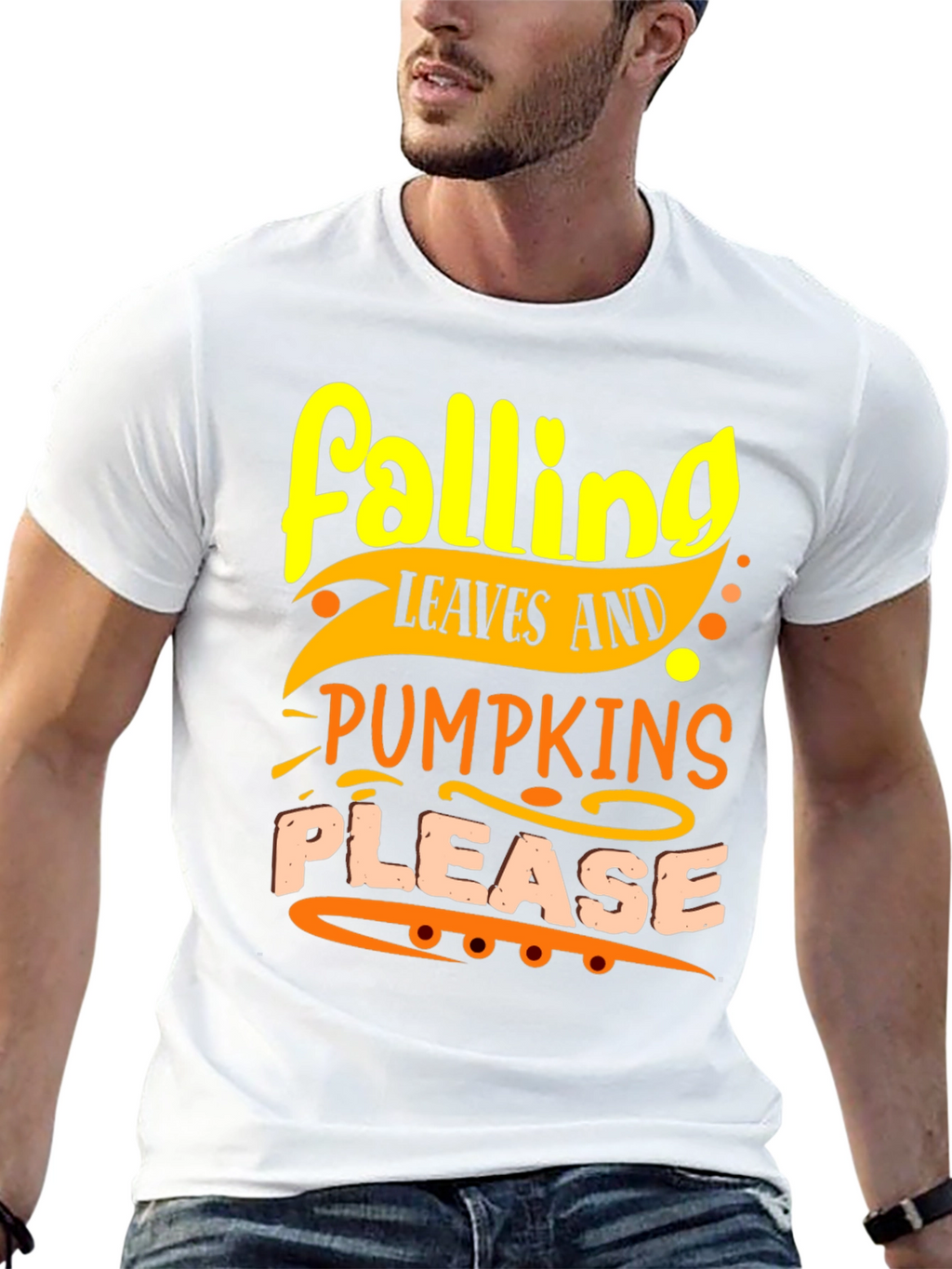 Falling Leaves and Pumpkins Please T-Shirt