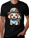 Dog in Hat Graphic Tee