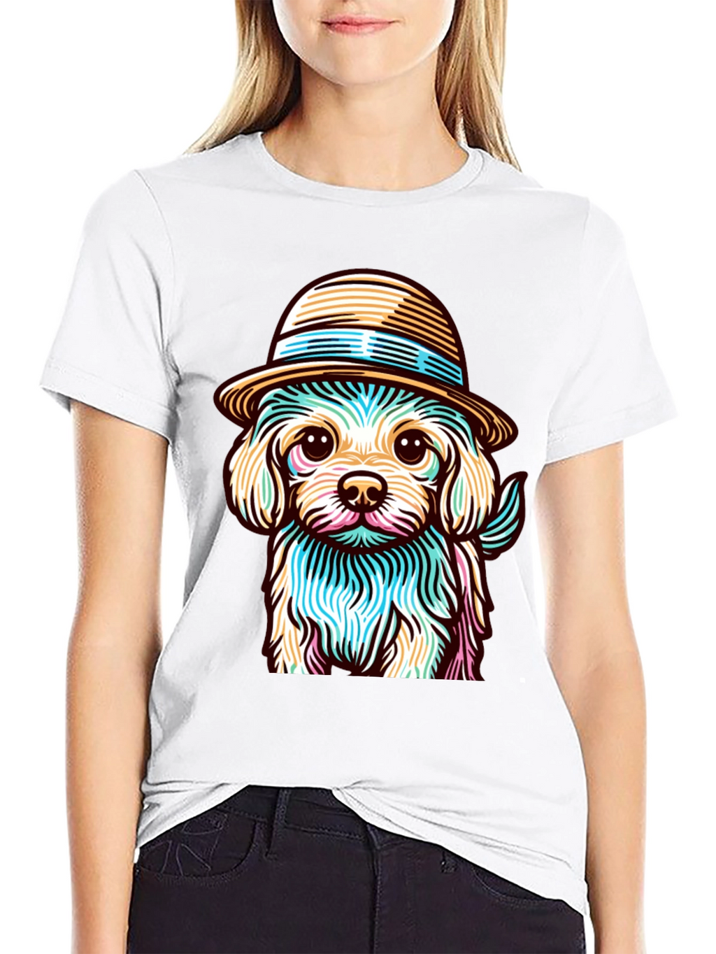 Dog in Hat Graphic Tee