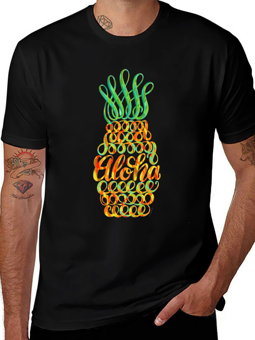 Aloha Pineapple Graphic T-Shirt - Tropical Vibe
