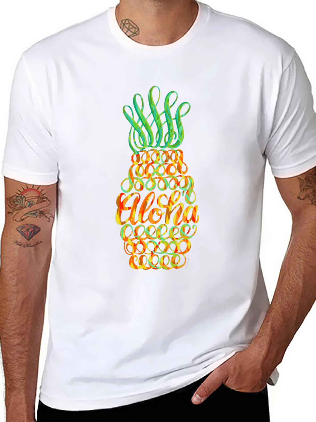 Aloha Pineapple Graphic T-Shirt - Tropical Vibe