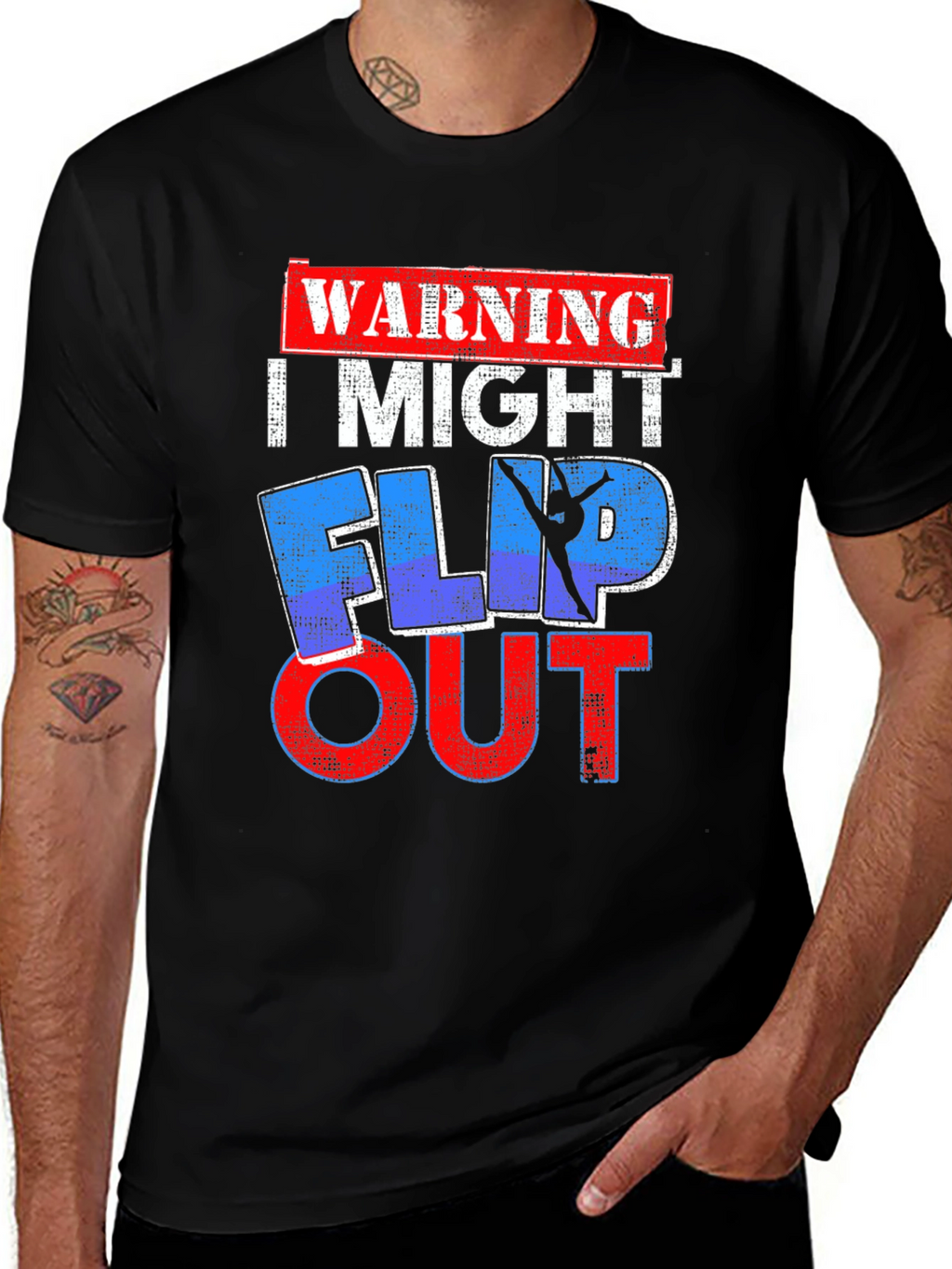 Warning I Might Flip Out T-Shirt Gymnast Stunt
