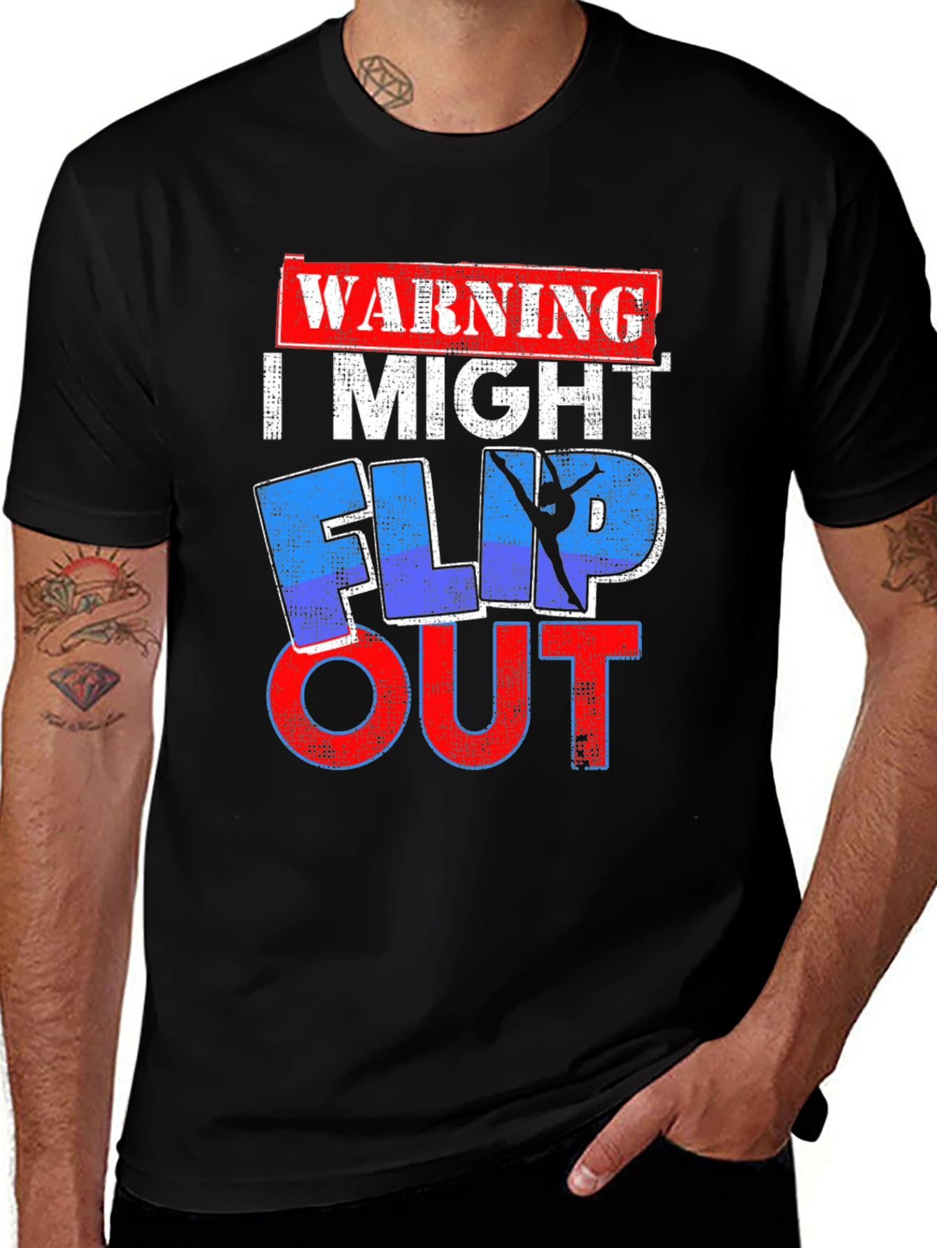 Warning I Might Flip Out T-Shirt Gymnast Stunt