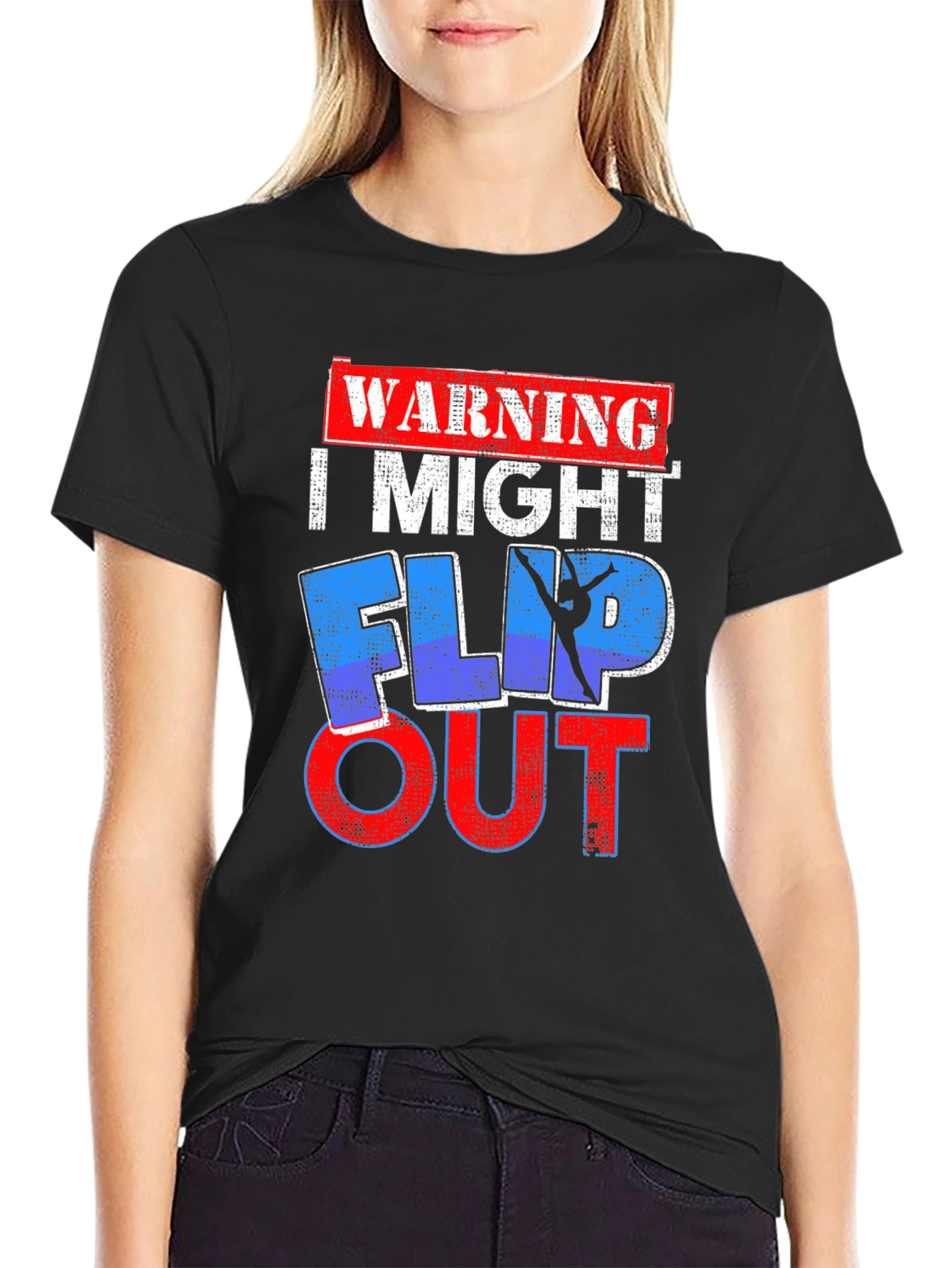 Warning I Might Flip Out T-Shirt Gymnast Stunt
