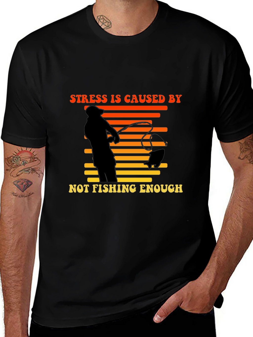 Stress is Caused by Not Fishing Enough T-Shirt