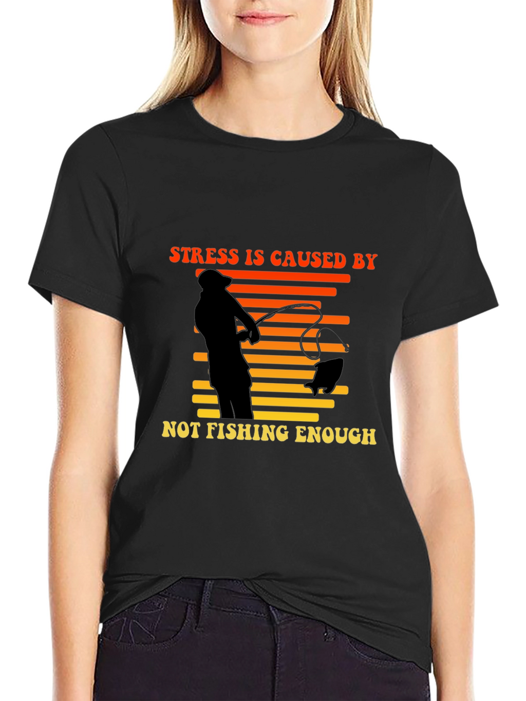 Stress is Caused by Not Fishing Enough T-Shirt