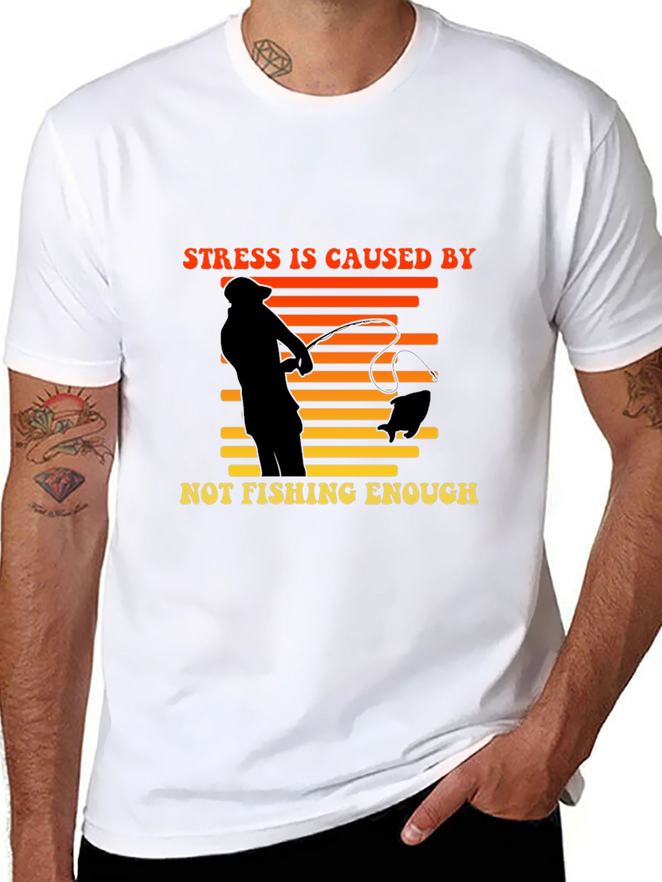 Stress is Caused by Not Fishing Enough T-Shirt