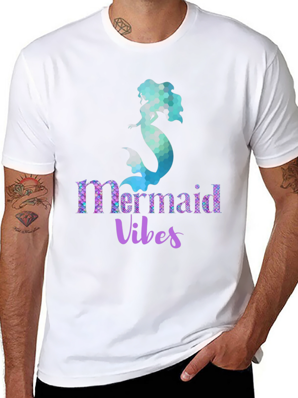 Mermaid Vibes Graphic Tee - Black Unisex T-Shirt