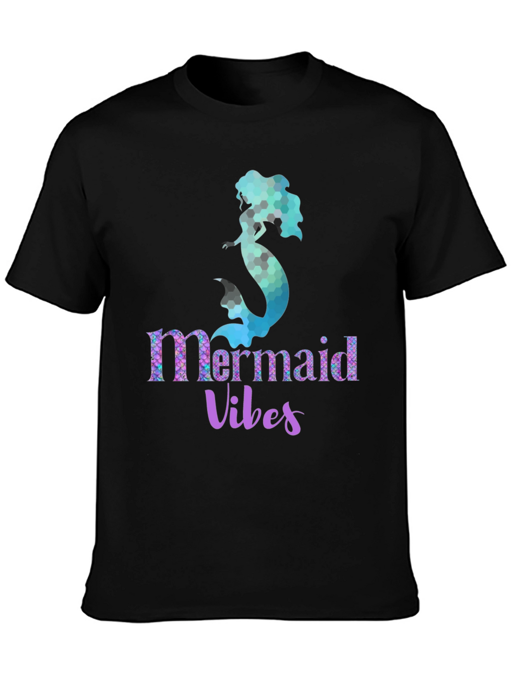 Mermaid Vibes Graphic Tee - Black Unisex T-Shirt