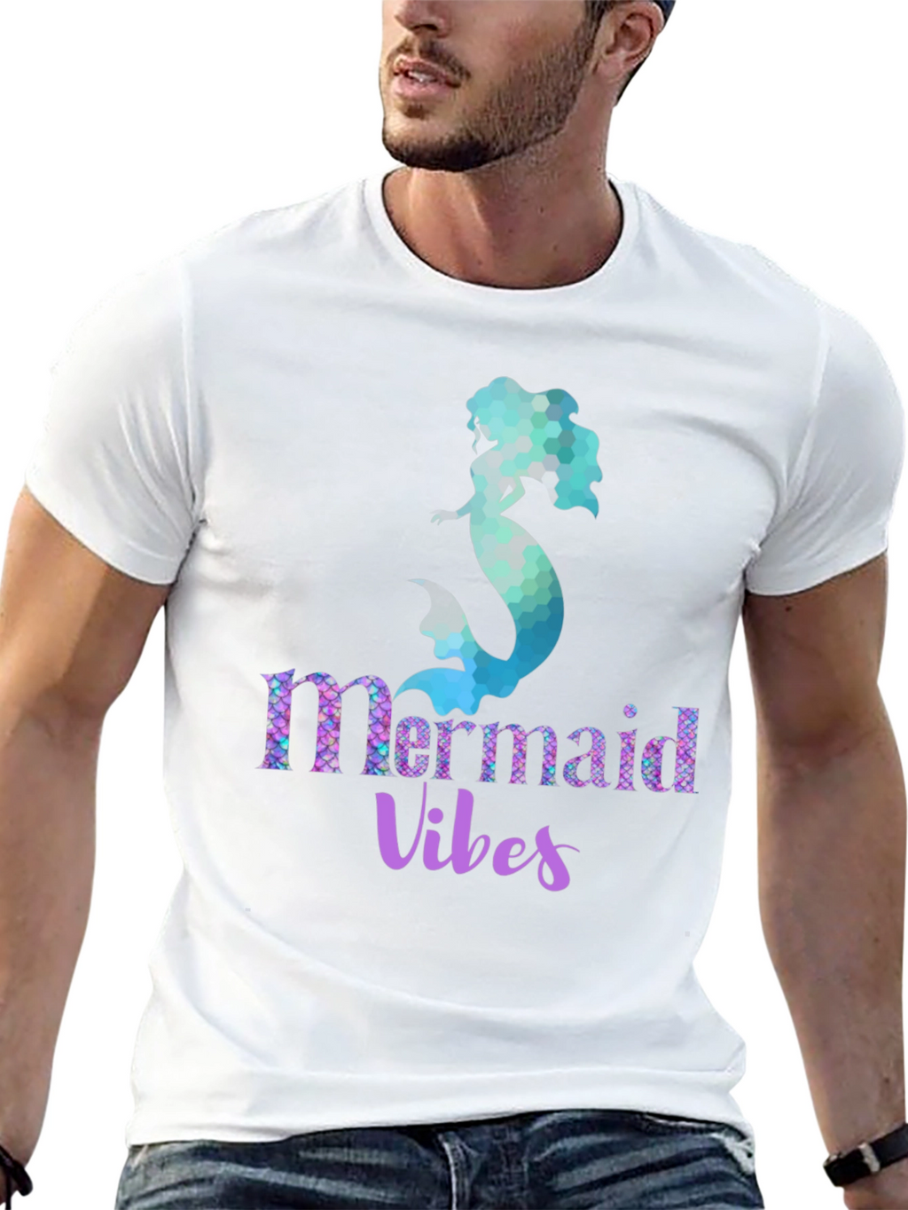 Mermaid Vibes Graphic Tee - Black Unisex T-Shirt