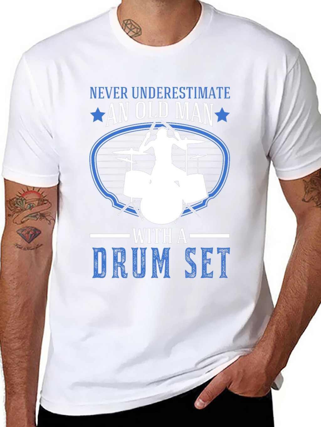 Never Underestimate an Old Man Drummer T-Shirt