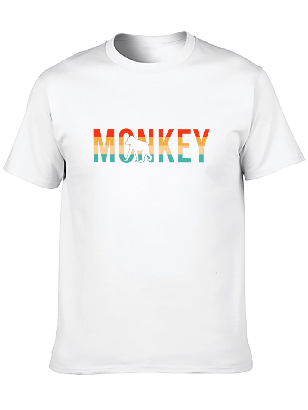 Retro Monkey Graphic T-Shirt - Stylish Crew Neck Tee