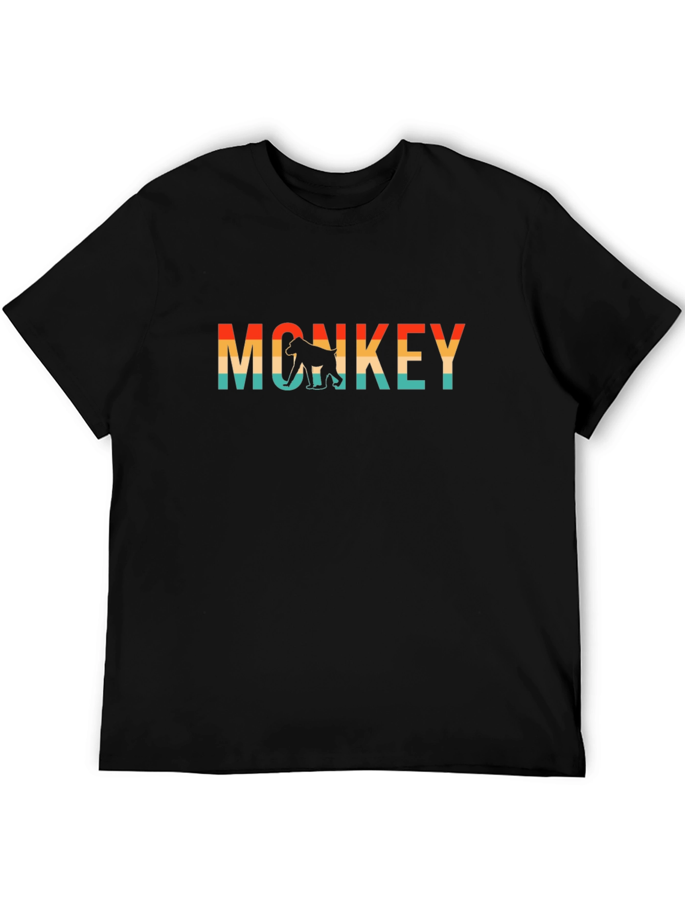 Retro Monkey Graphic T-Shirt - Stylish Crew Neck Tee