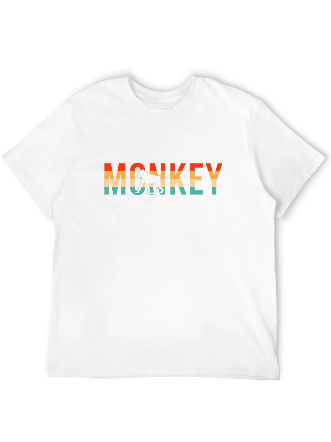 Retro Monkey Graphic T-Shirt - Stylish Crew Neck Tee