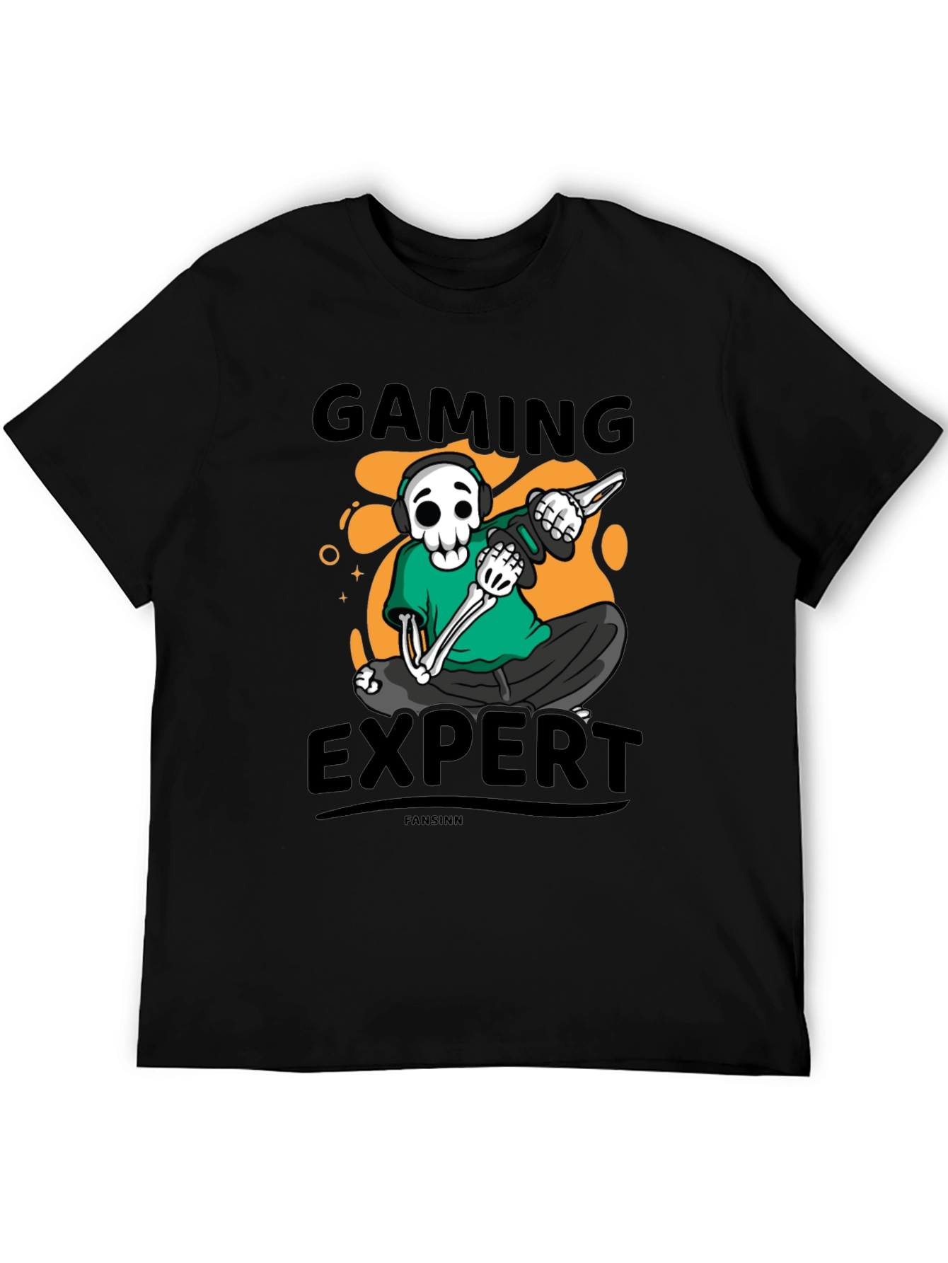 Gaming Expert Skeleton Graphic Tee - Black