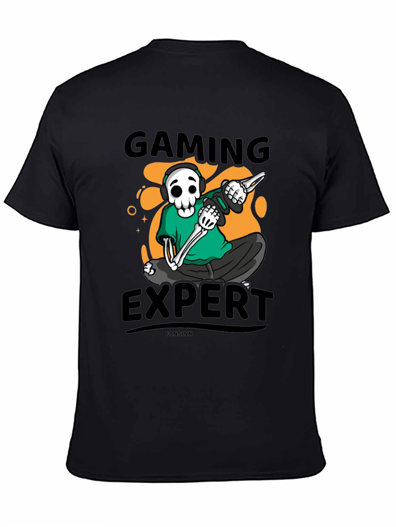 Gaming Expert Skeleton Graphic Tee - Black