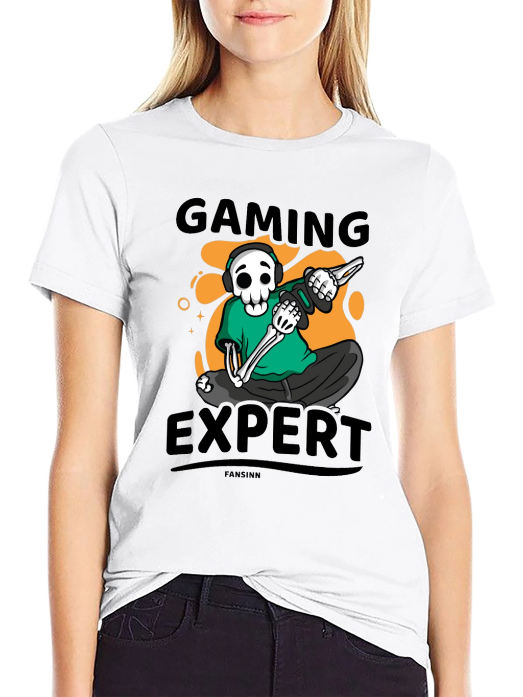 Gaming Expert Skeleton Graphic Tee - Black
