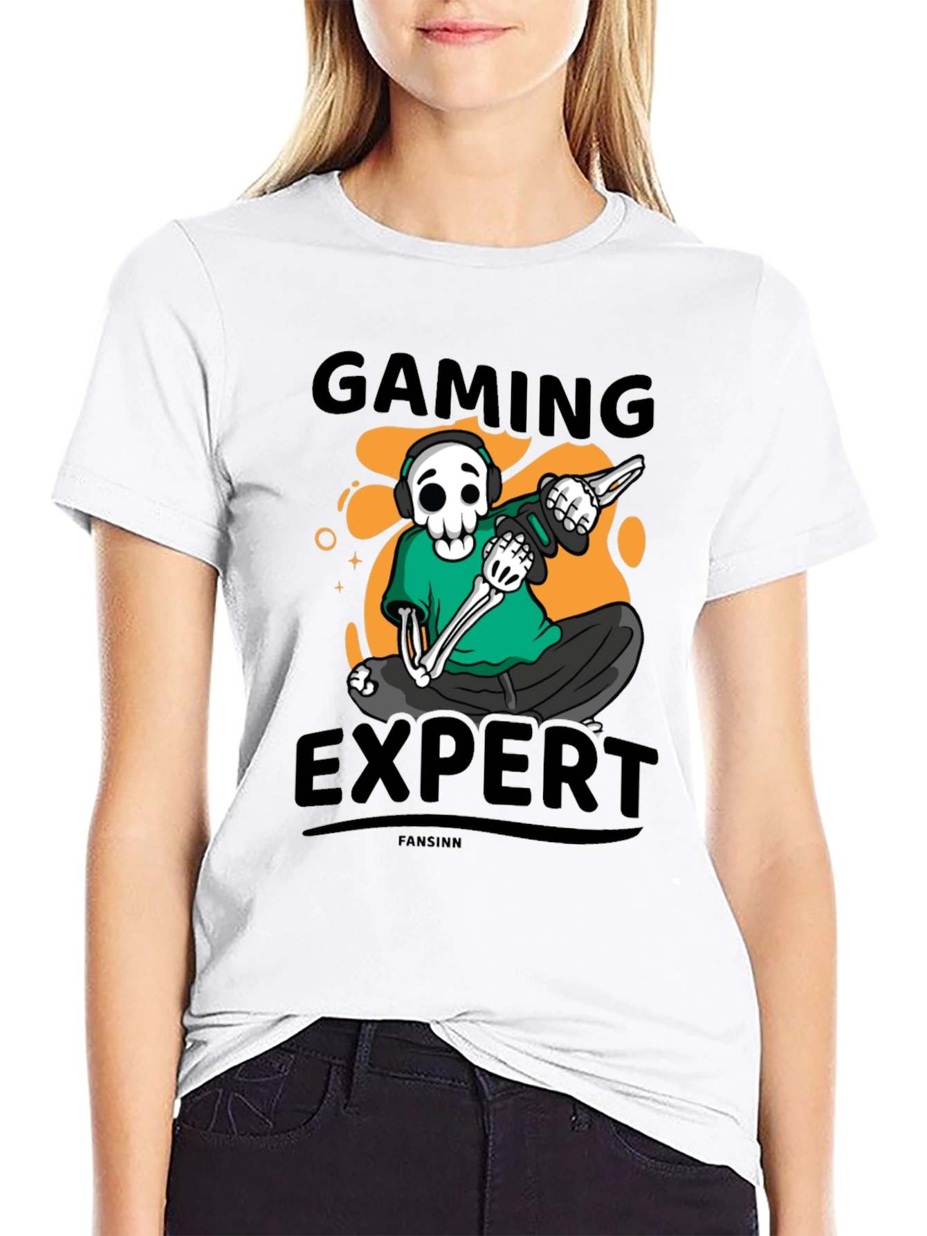 Gaming Expert Skeleton Graphic Tee - Black