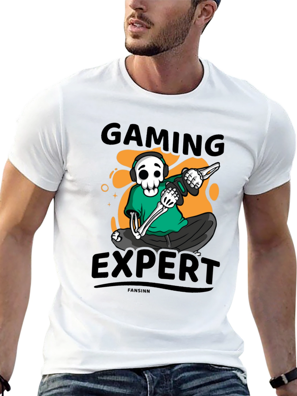 Gaming Expert Skeleton Graphic Tee - Black