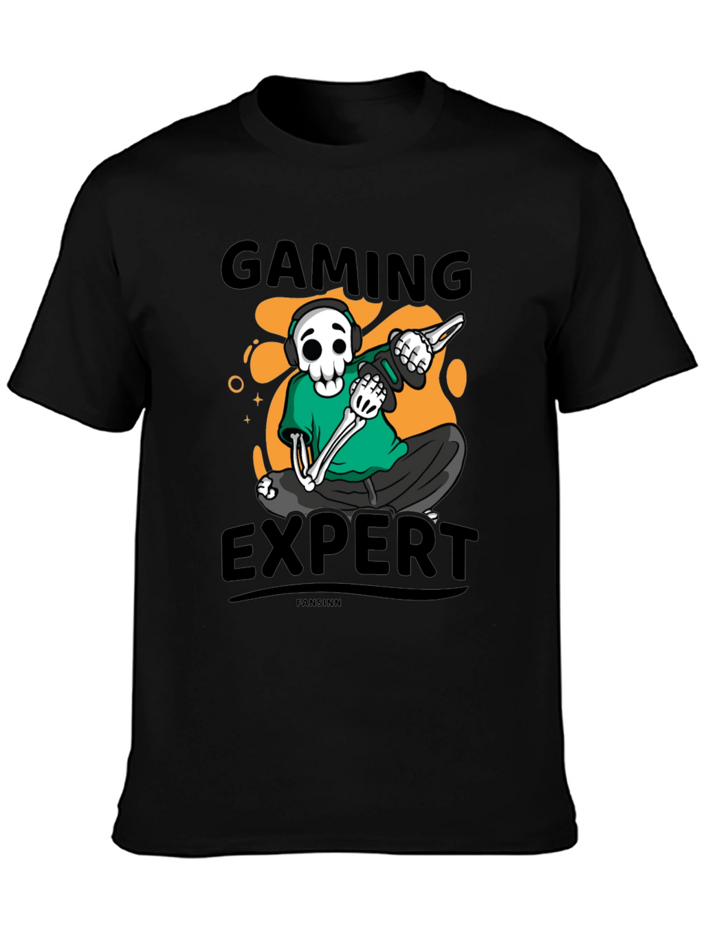 Gaming Expert Skeleton Graphic Tee - Black