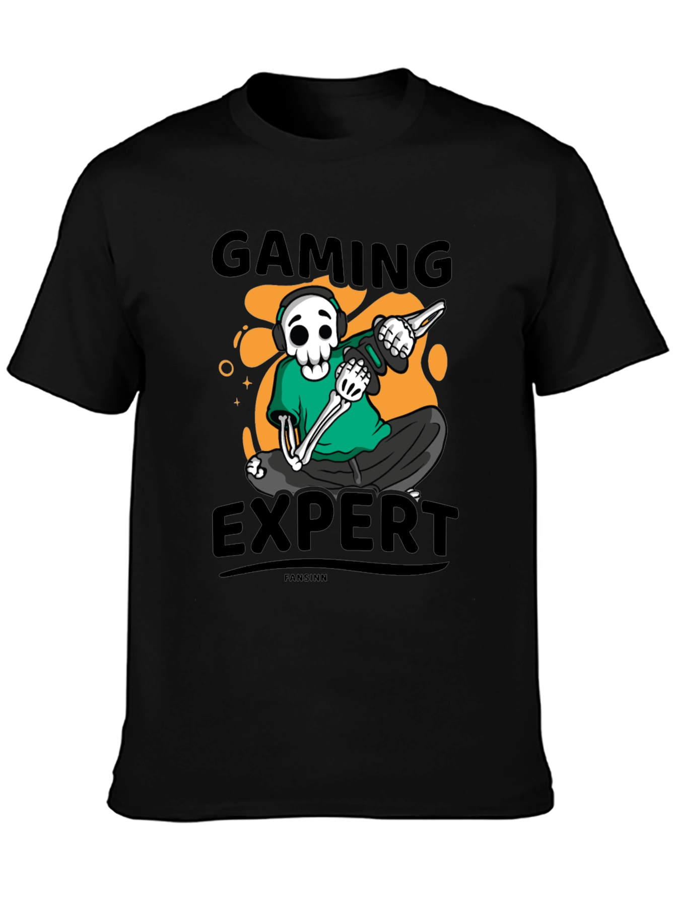 Gaming Expert Skeleton Graphic Tee - Black