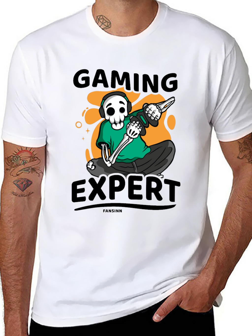 Gaming Expert Skeleton Graphic Tee - Black