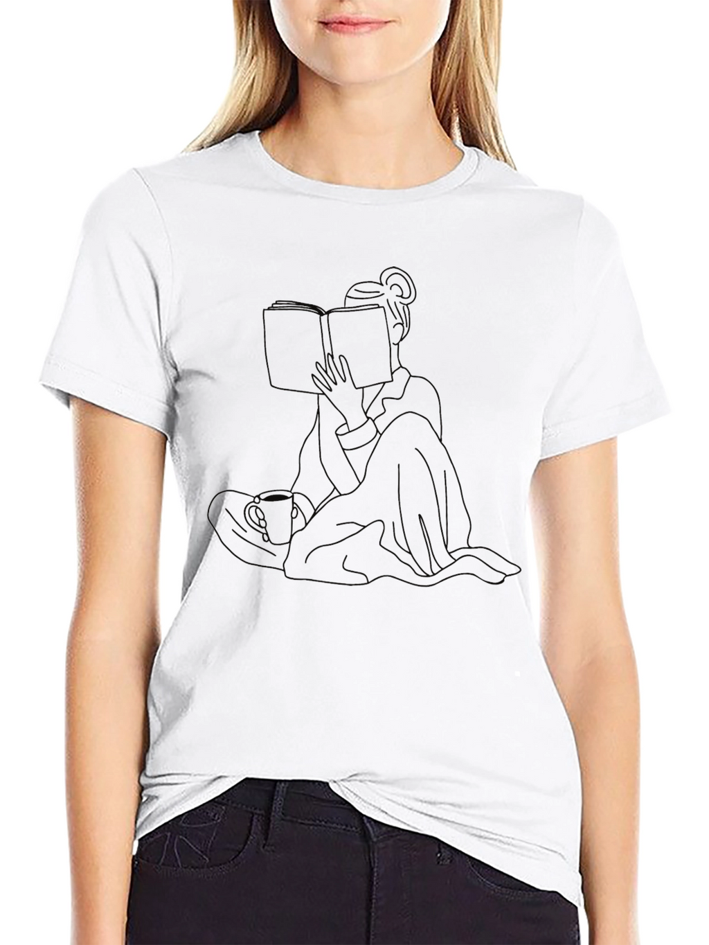 Book Reader Graphic Tee - Unisex Black T-Shirt
