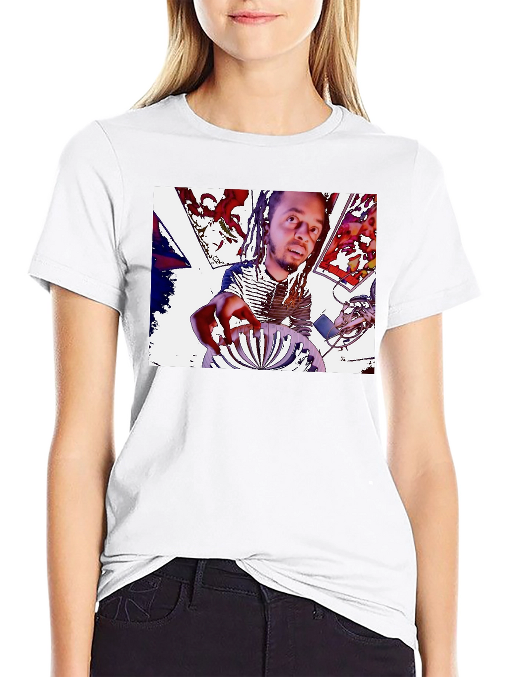 Mans Black Graphic Tee