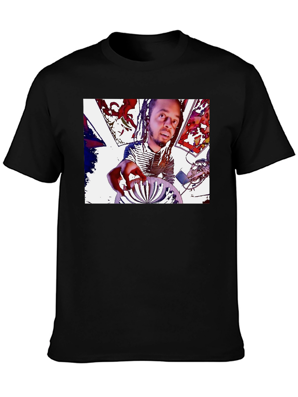 Mans Black Graphic Tee