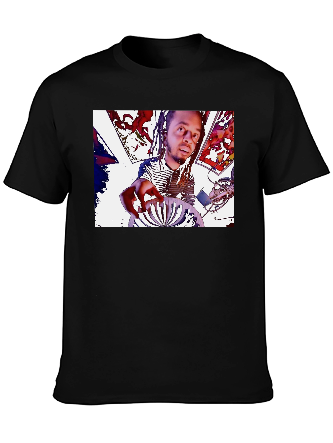 Mans Black Graphic Tee