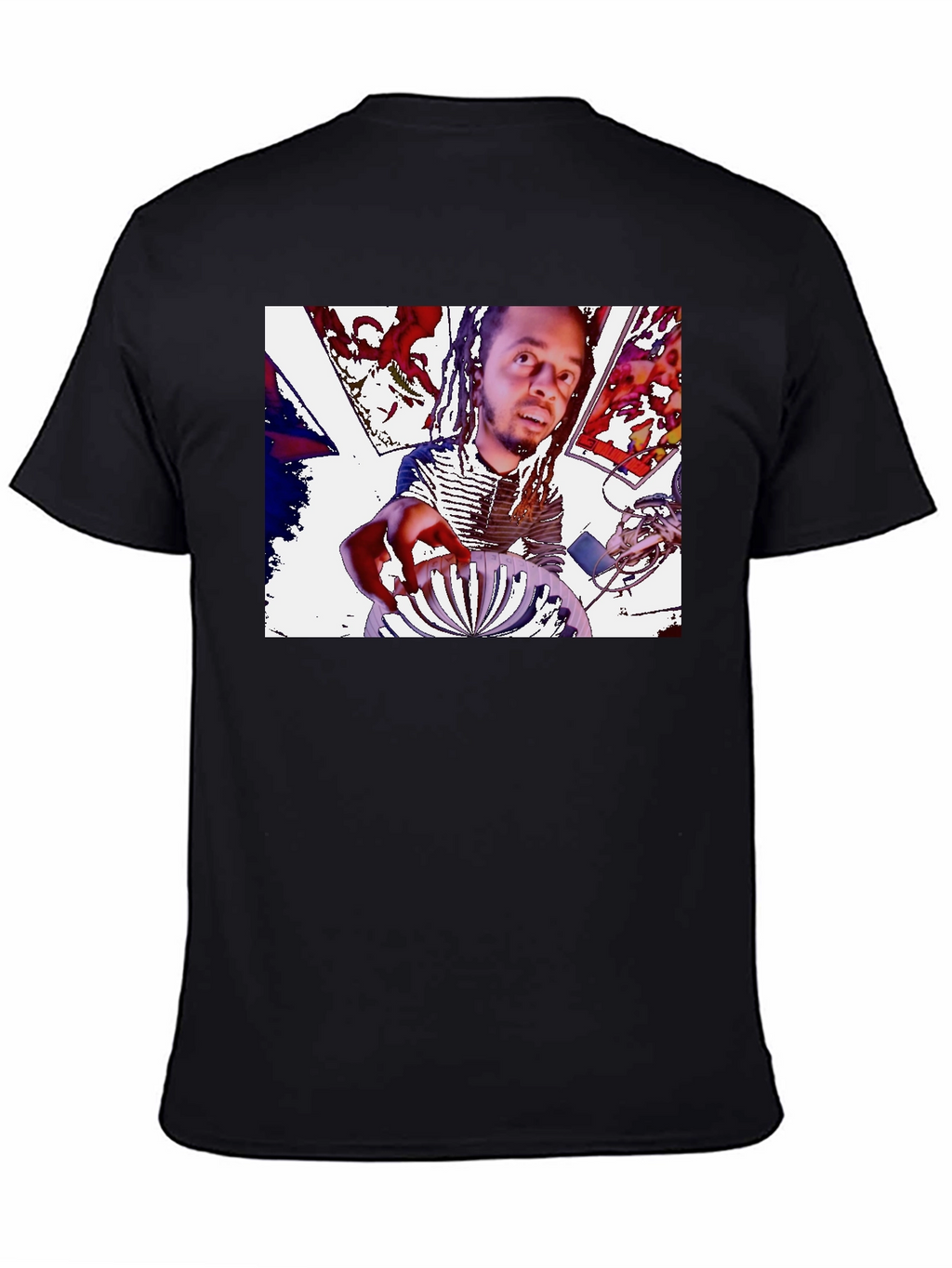 Mans Black Graphic Tee