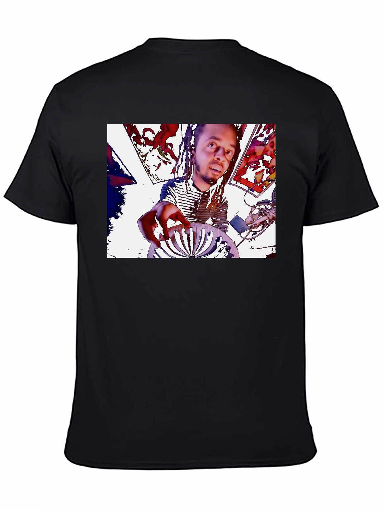Mans Black Graphic Tee