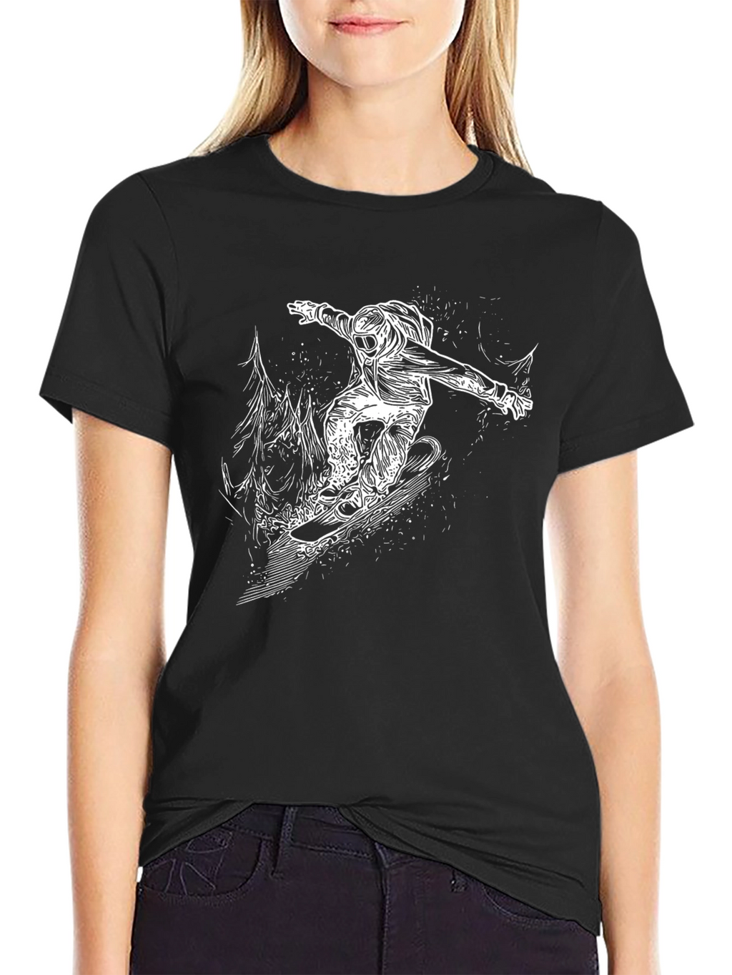 Snowboarder Graphic Black T-Shirt