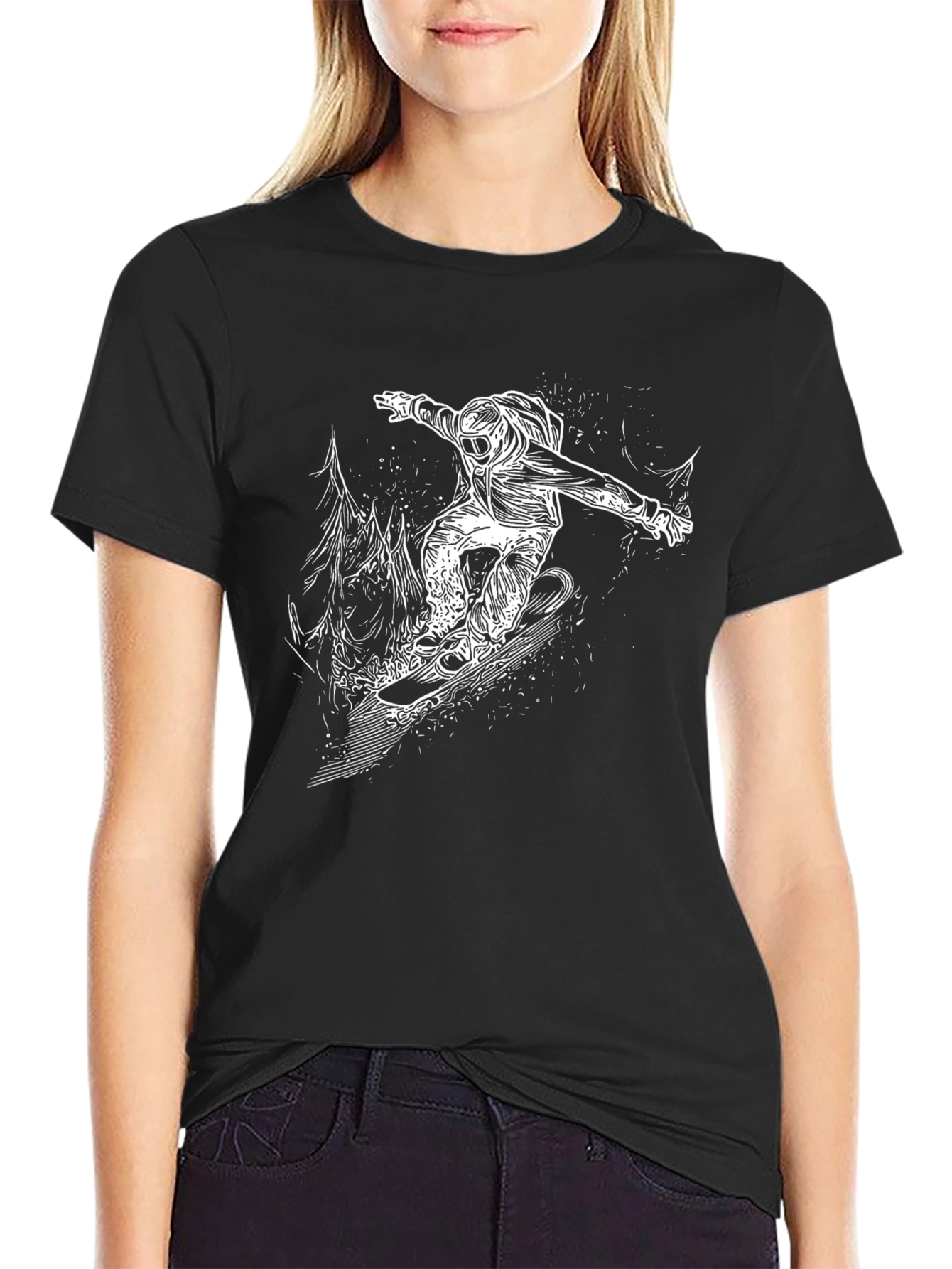 Snowboarder Graphic Black T-Shirt