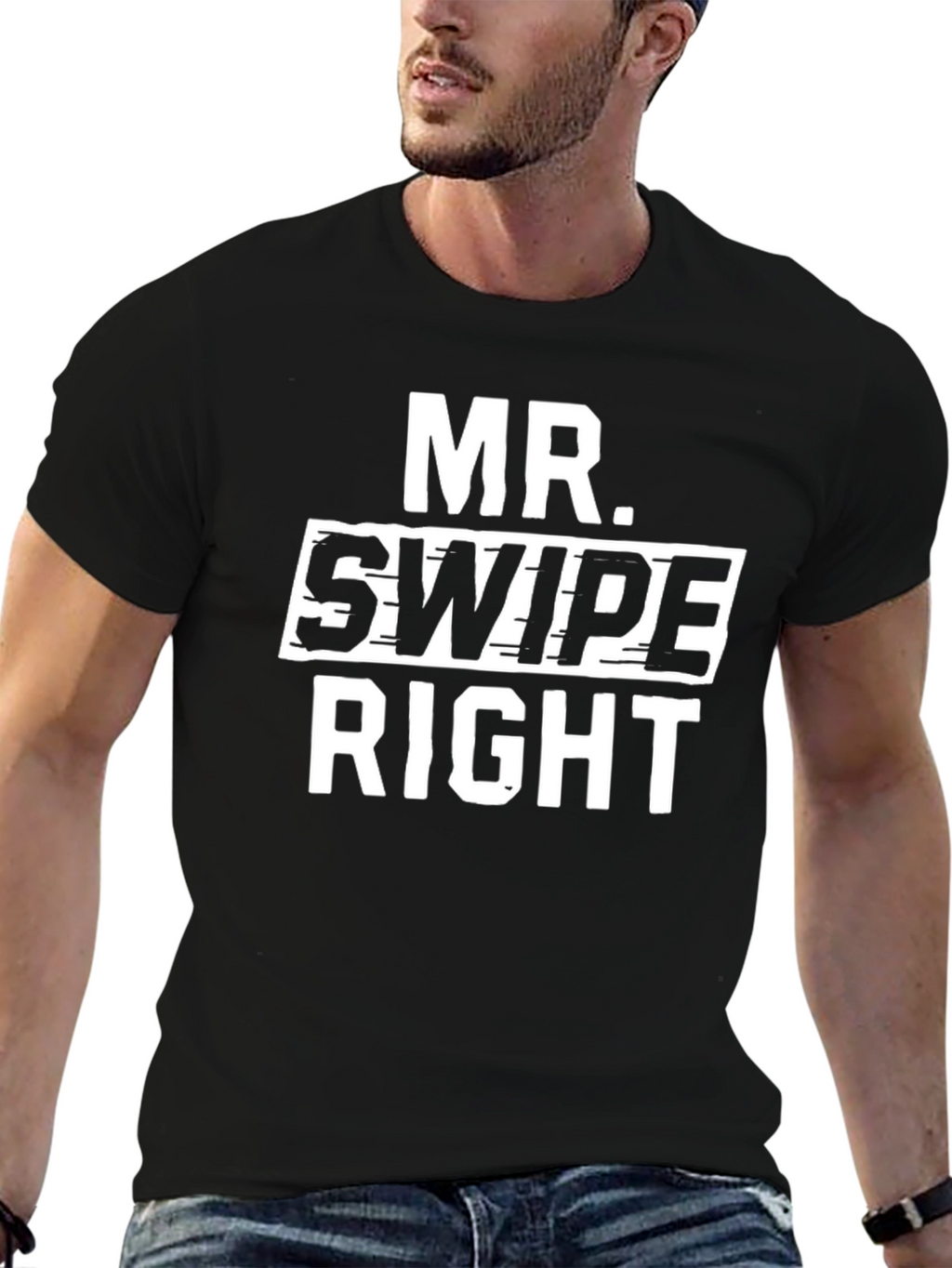 Mr. Swipe Right - Novelty Graphic T-Shirt