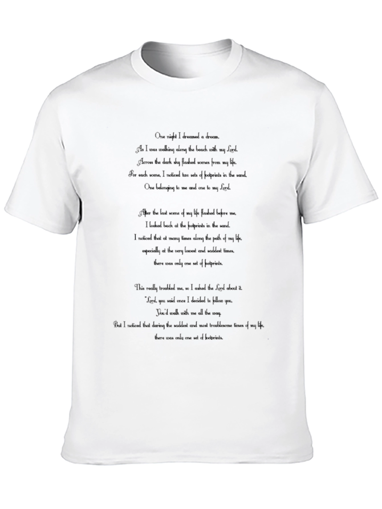 Footprints Poem Graphic Tee - Black