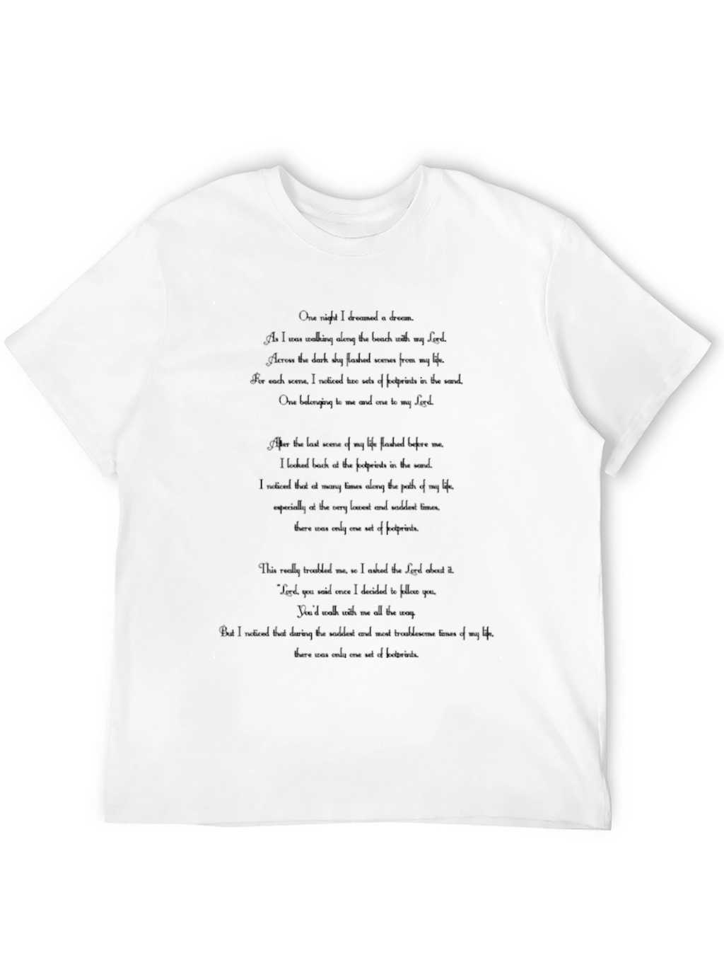 Footprints Poem Graphic Tee - Black