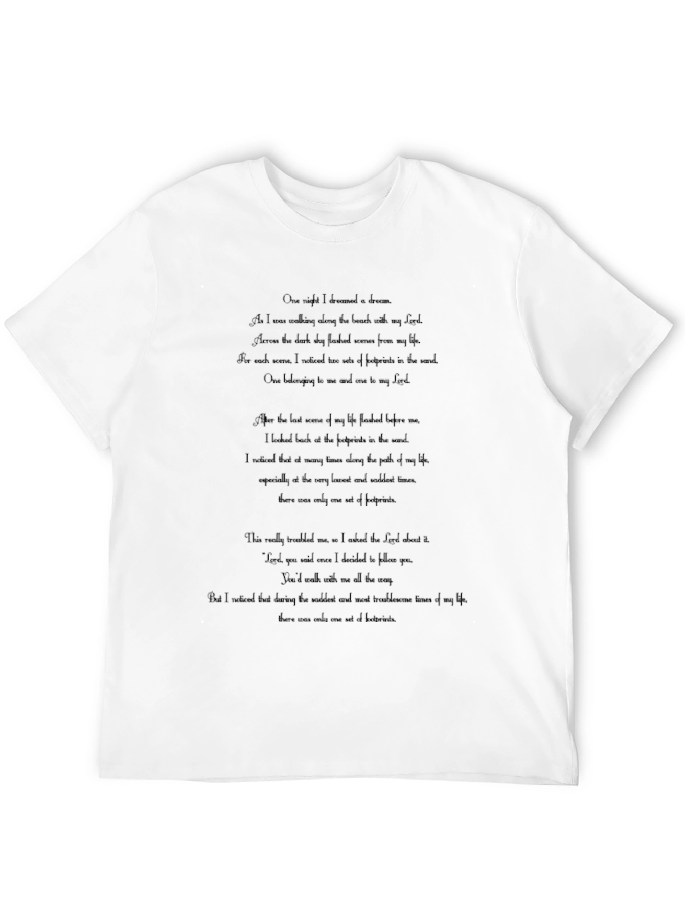 Footprints Poem Graphic Tee - Black