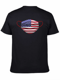 American Flag Face Mask Graphic Tee