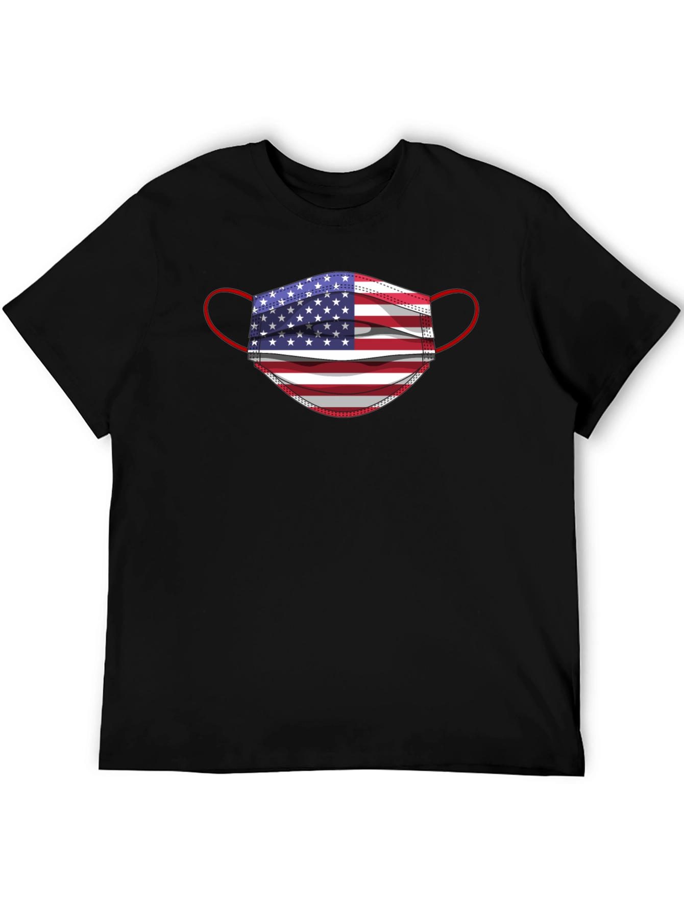 American Flag Face Mask Graphic Tee