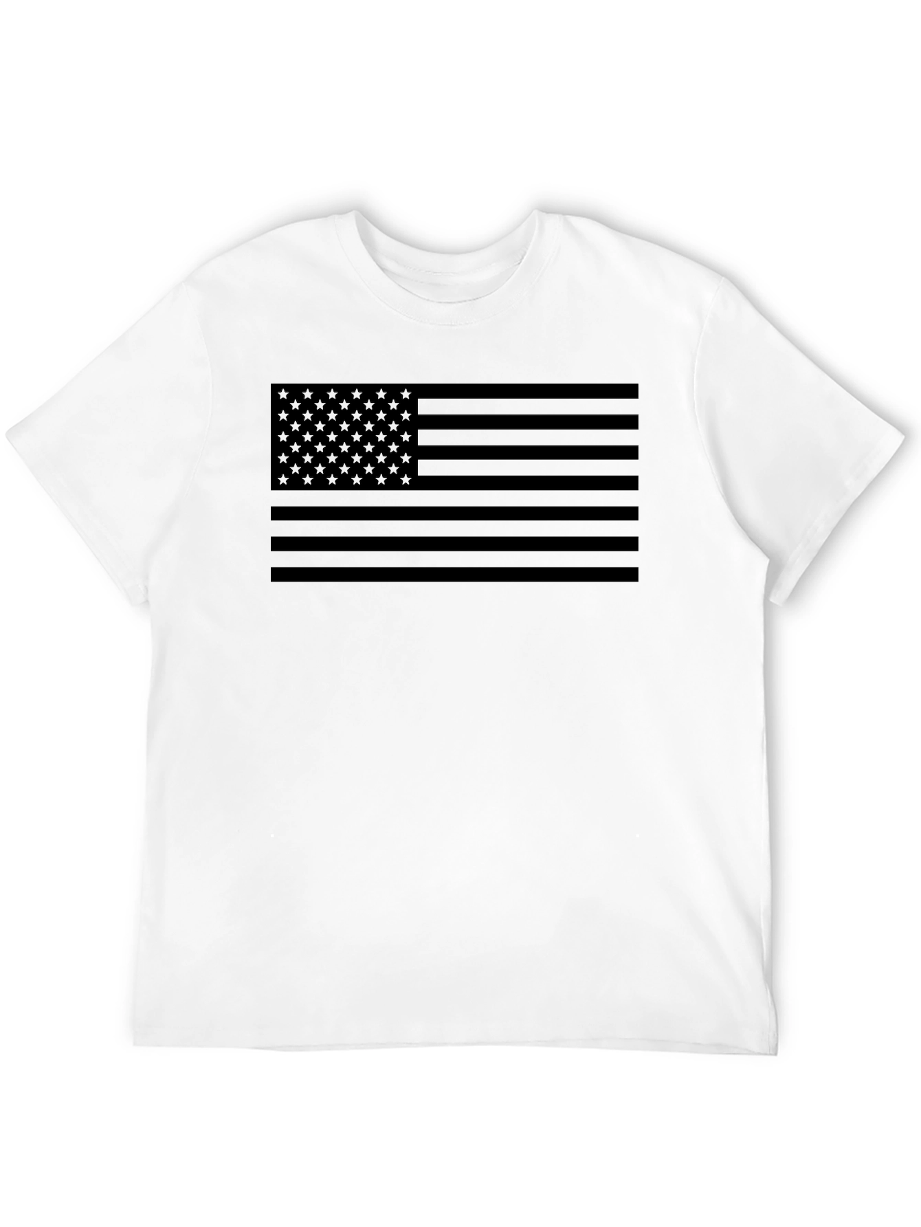 Monochrome American Flag Graphic T-Shirt