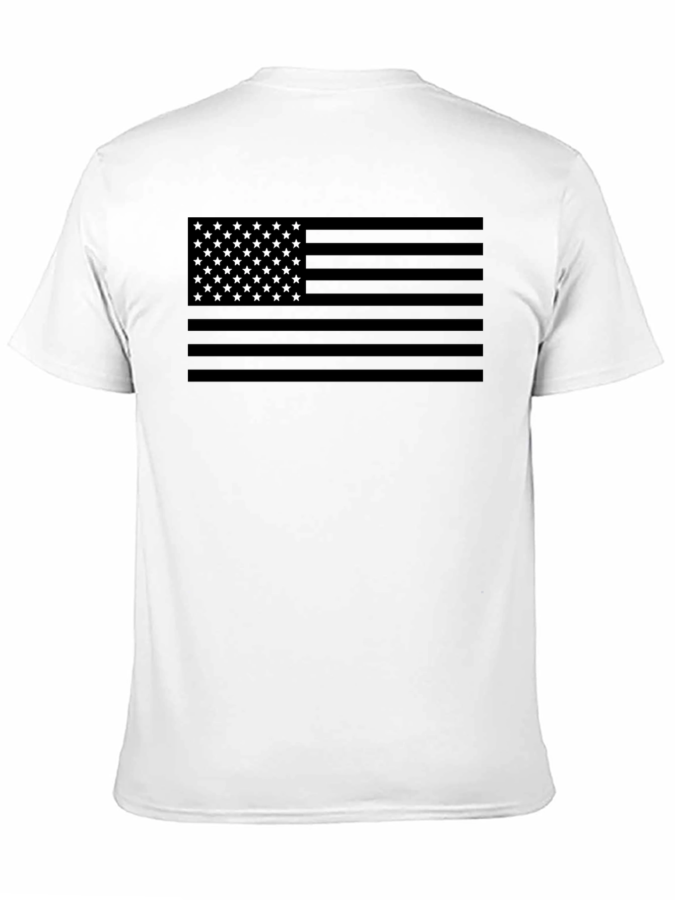 Monochrome American Flag Graphic T-Shirt