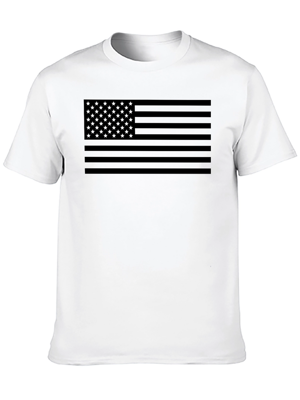 Monochrome American Flag Graphic T-Shirt
