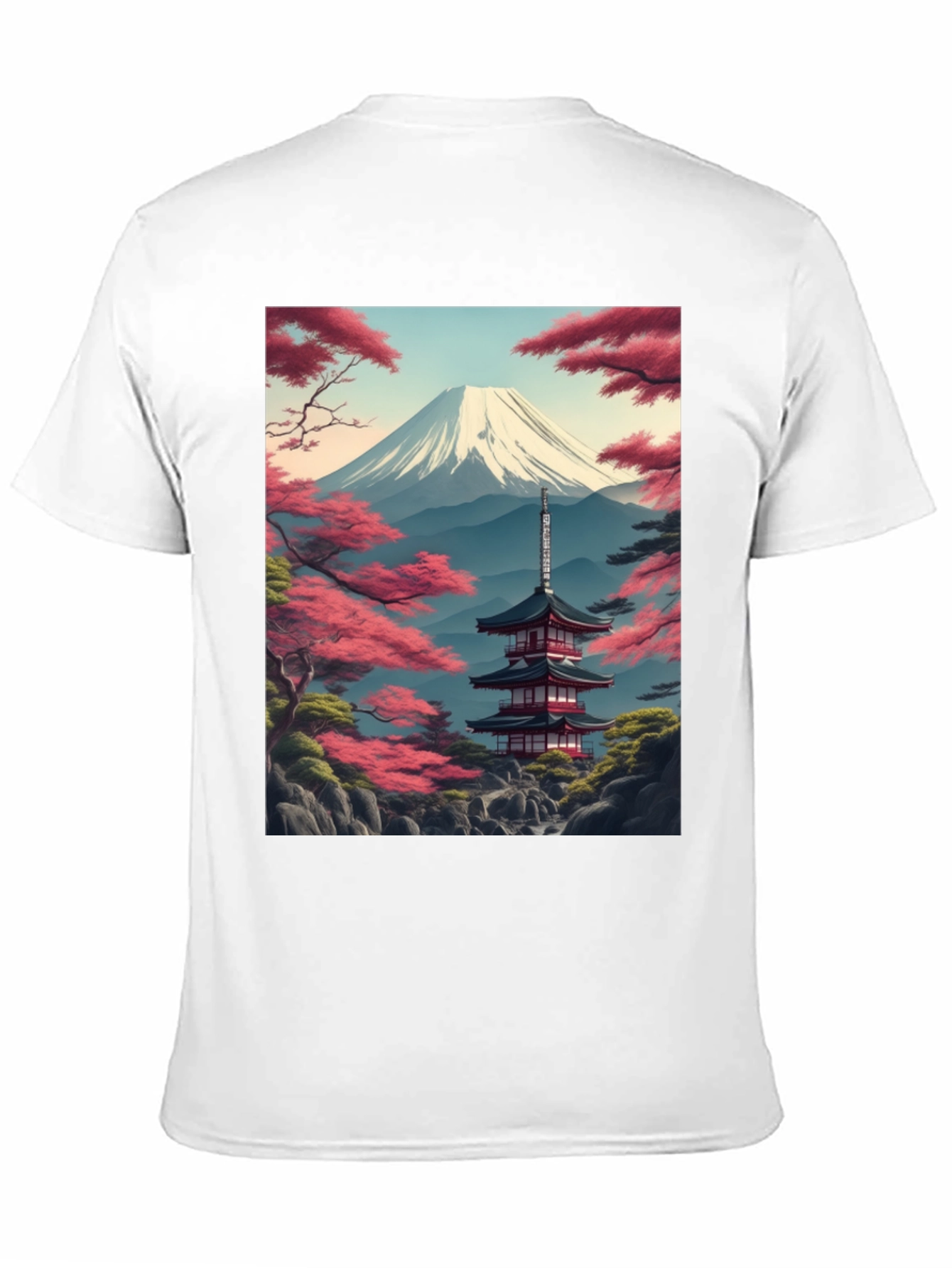 Mount Fuji Pagoda Graphic Tee - Black