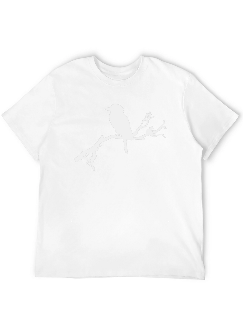 Bird on Branch Graphic Tee - Black Cotton T-Shirt