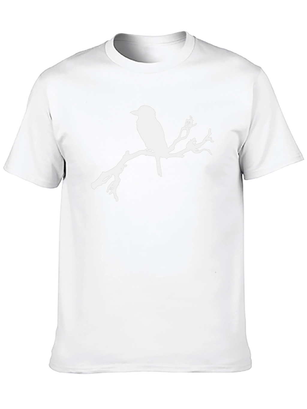 Bird on Branch Graphic Tee - Black Cotton T-Shirt
